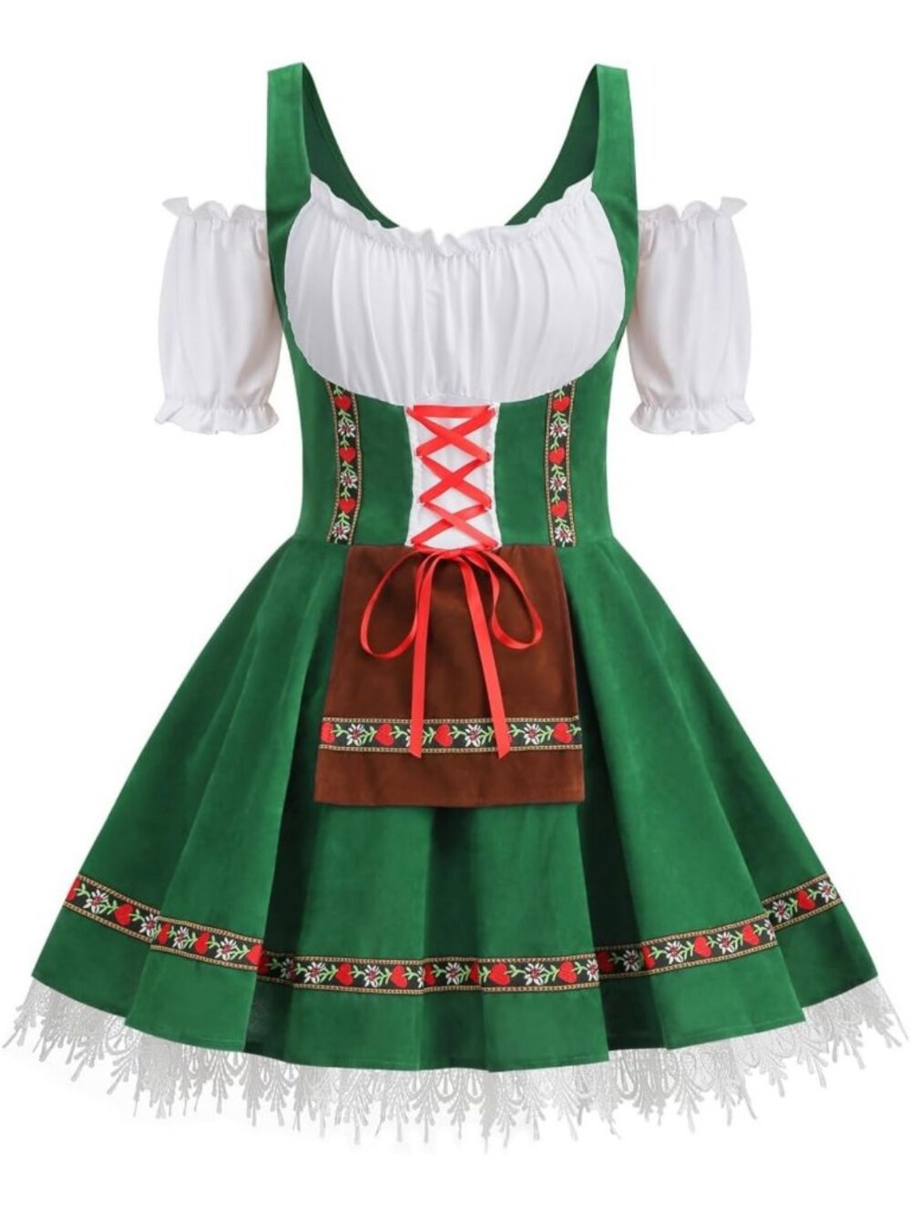 Festive Women's Bavarian Dress Costume | Velvet Oktoberfest Outfit for Halloween